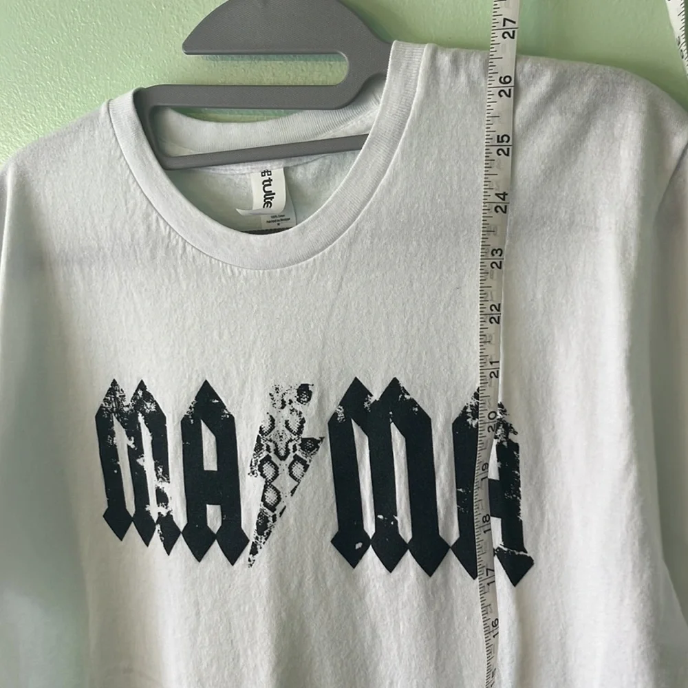 Tultex 202 MAMA Black & White Lightning Bolt Rock Look Graphic Print T-Shirt. M. - Picture 11 of 11